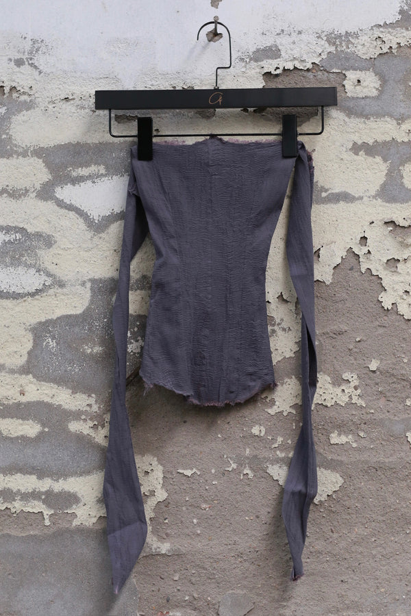 Marc Le Bihan 26916 Flat Shoulder Stretch Bottoming Tube Top T-Shirt Handmade in France MLB-26916-GRIS SOURIS
